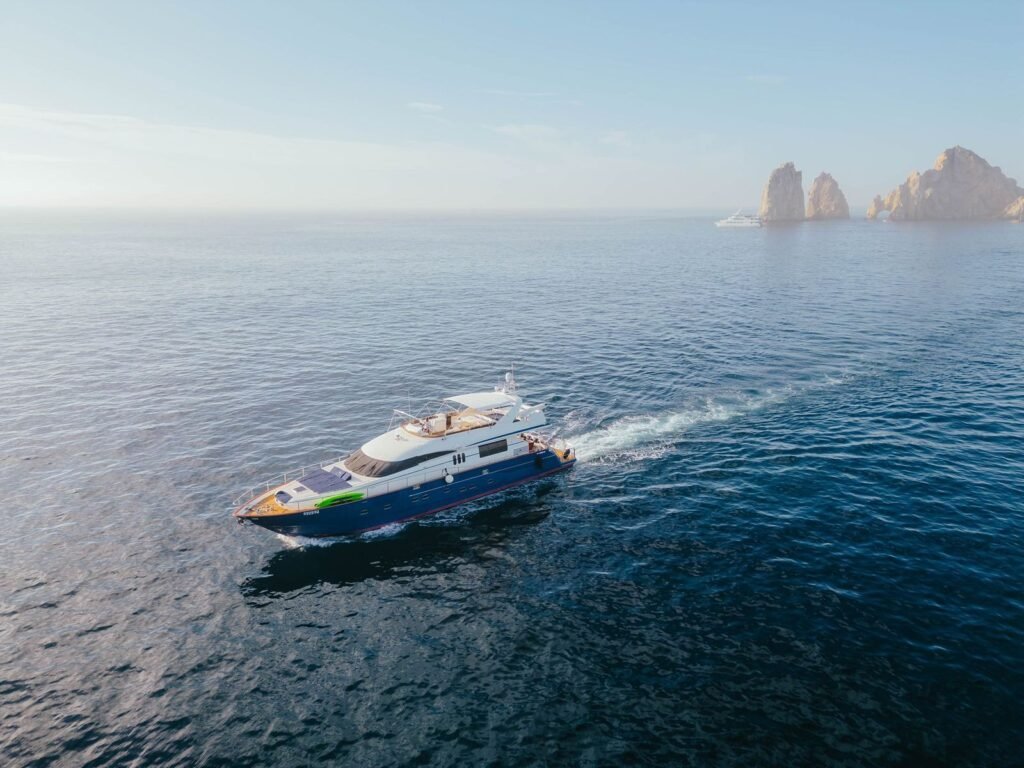 private yacht charter cabo with luxury interior and seating