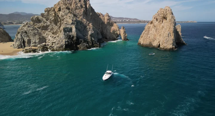 Modern 60 ft yacht with luxurious lounge areas.
